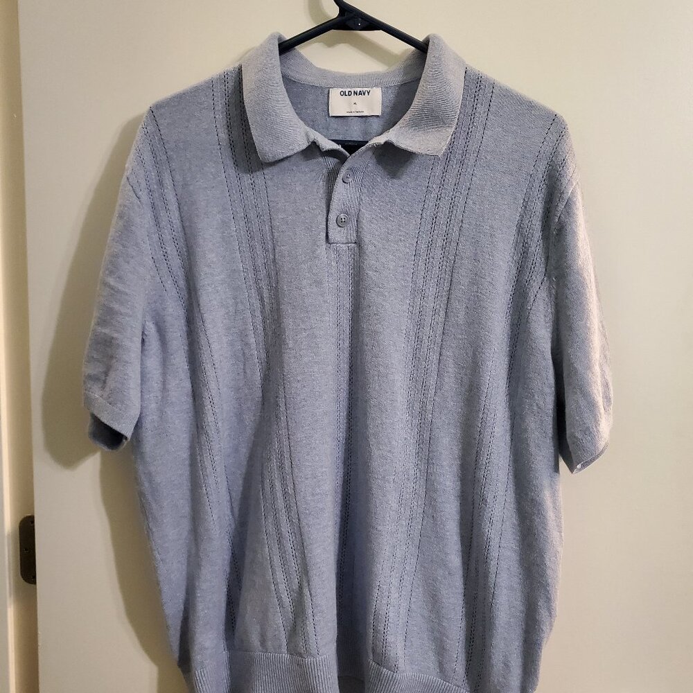 Light Blue Sweater Polo XL Old Navy